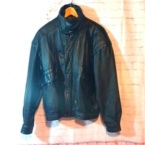 Leather Vintage Bomber Man's Coat Jacket L